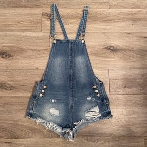 Fashion Nova Denim Short Overalls